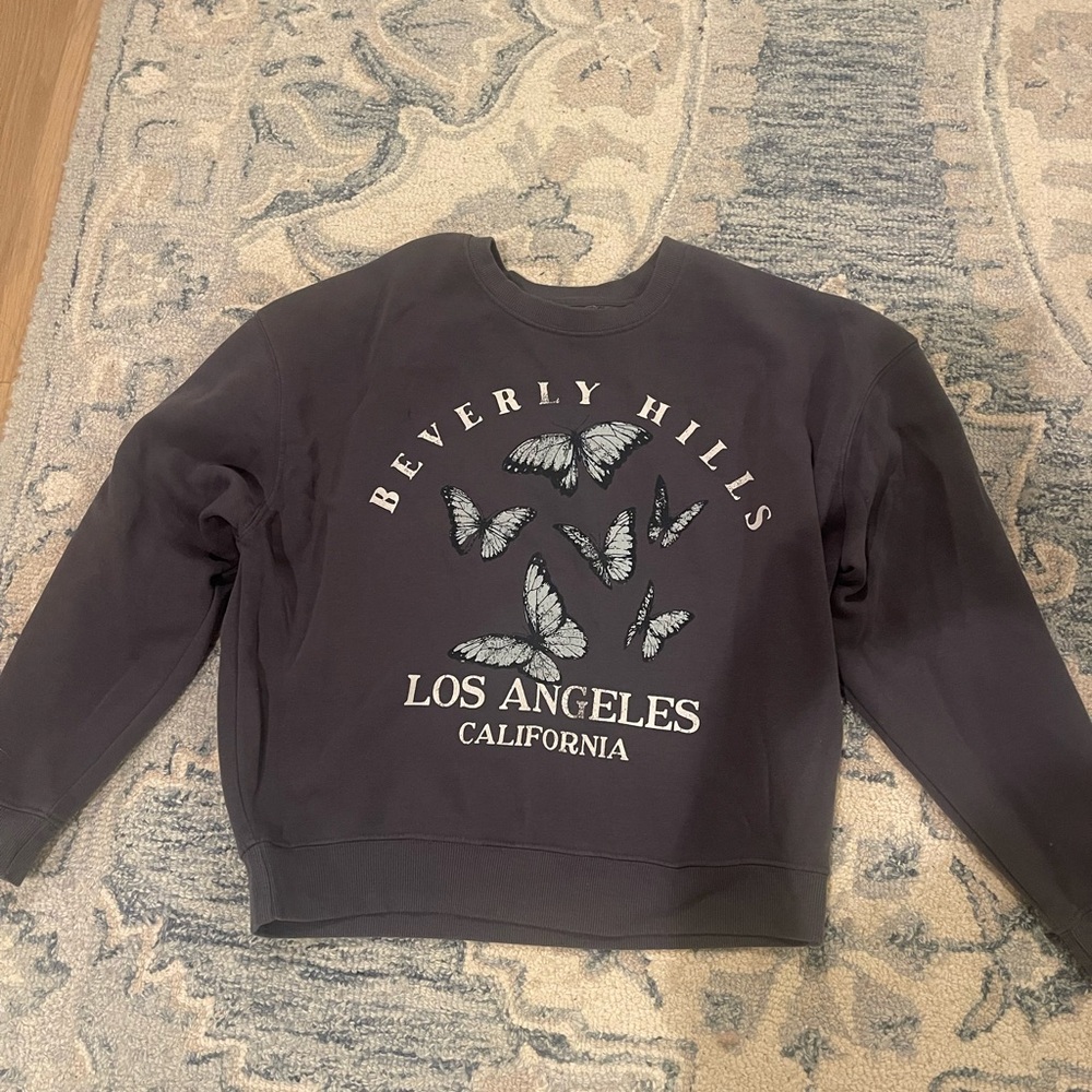 Grayson Threads Women's Sweater - Dark Gray with Butterfly Design
